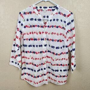 Talbots Fruit Print Button-Up Shirt SP (5260)